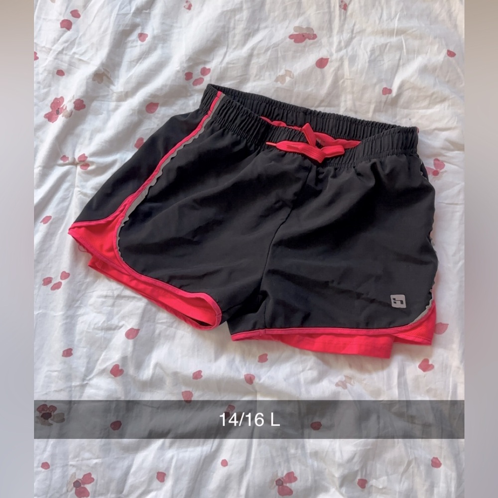 Kids Black/Pink Athletic Shorts